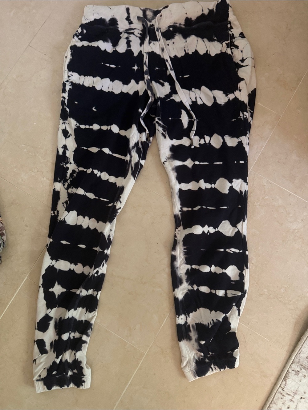 Young Fabulous & Broke dark navy/black and White Tie-Dye Joggers